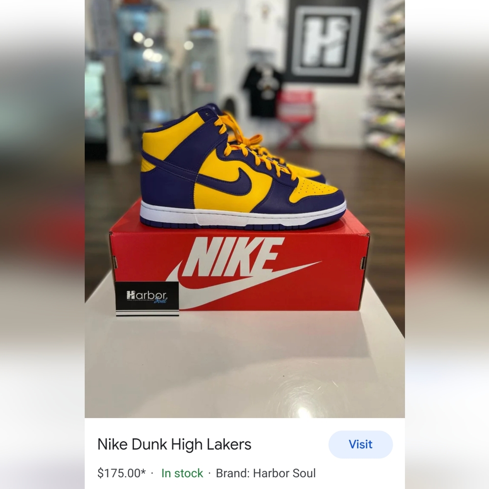 Nike dunk high "Lakers" shoes